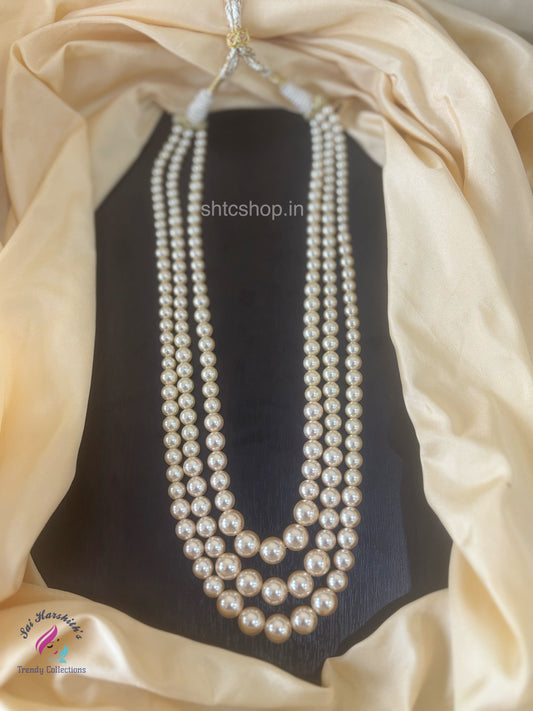 3 Layer Swarovski pearl Statement Necklace - SHTC1496