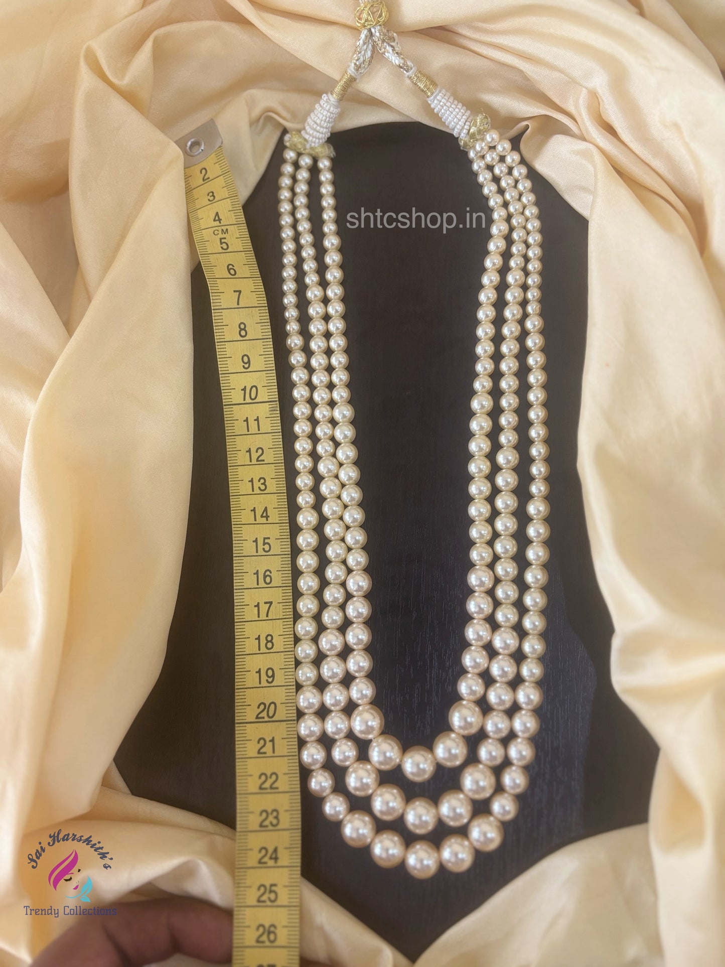 3 Layer Swarovski pearl Statement Necklace - SHTC1496