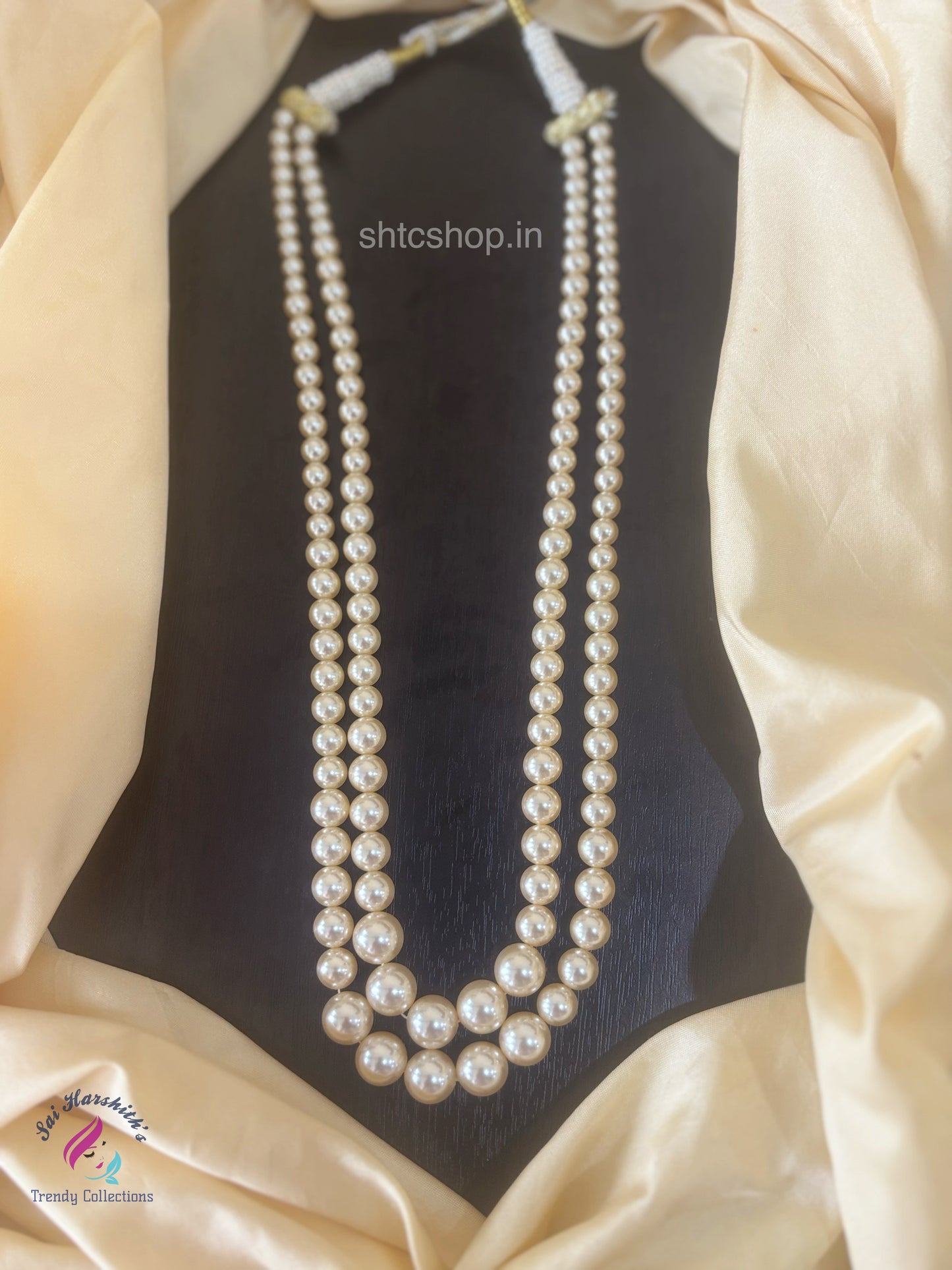 2 Layer Swarovski pearl Statement Necklace - SHTC1497