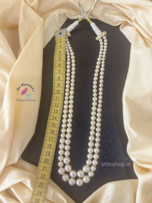 2 Layer Swarovski pearl Statement Necklace - SHTC1497