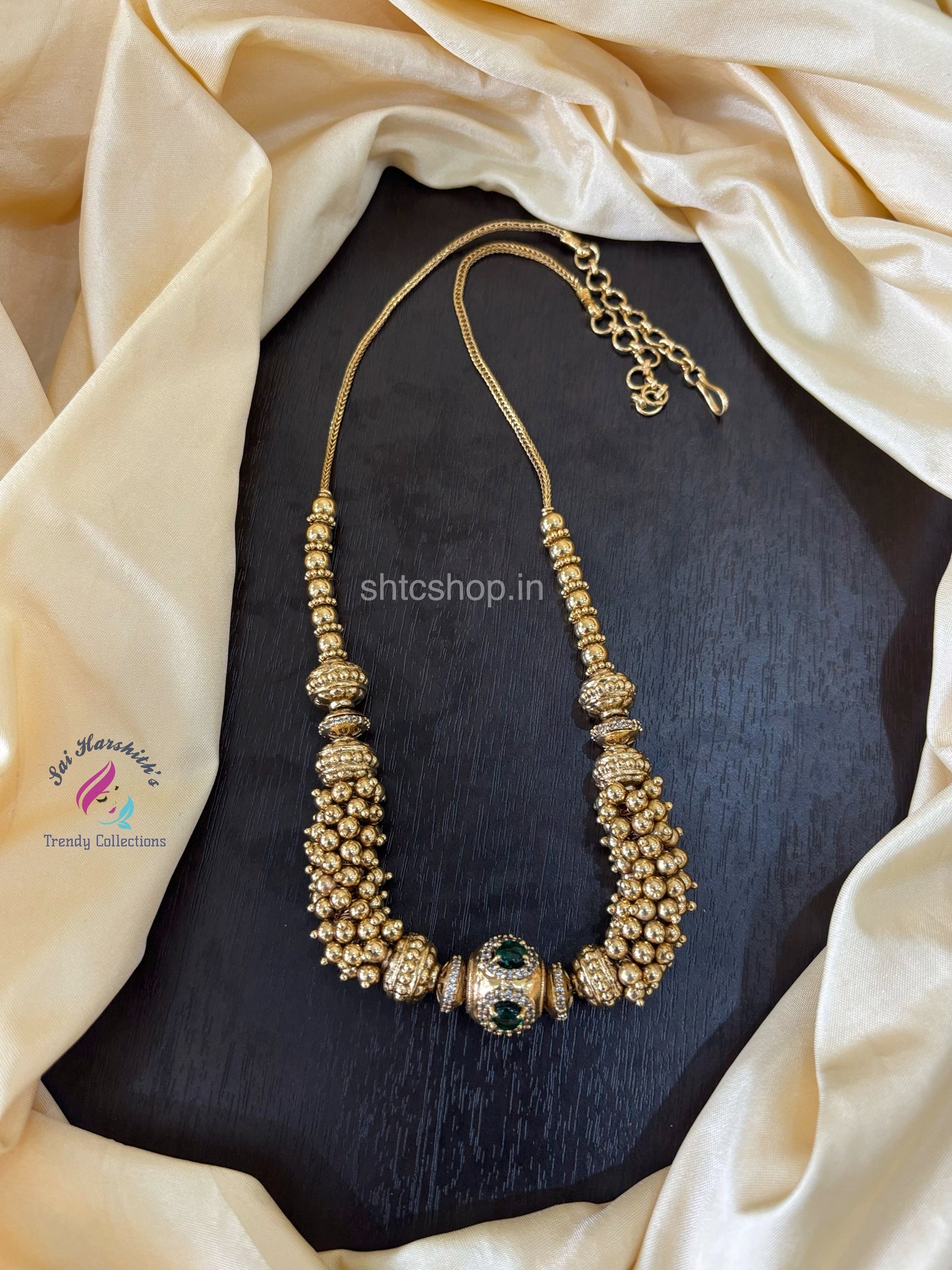 Gooseberry Necklace with Kempu Stones - SHTC1505