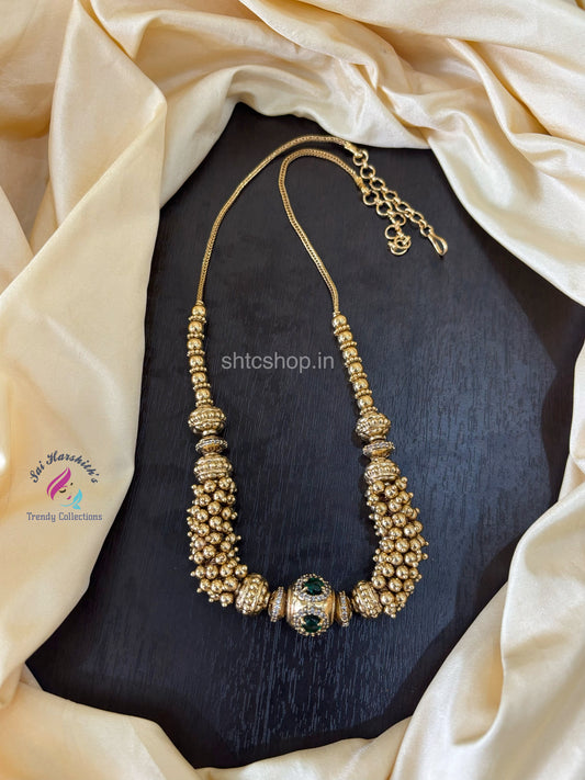 Gooseberry Necklace with Kempu Stones - SHTC1505