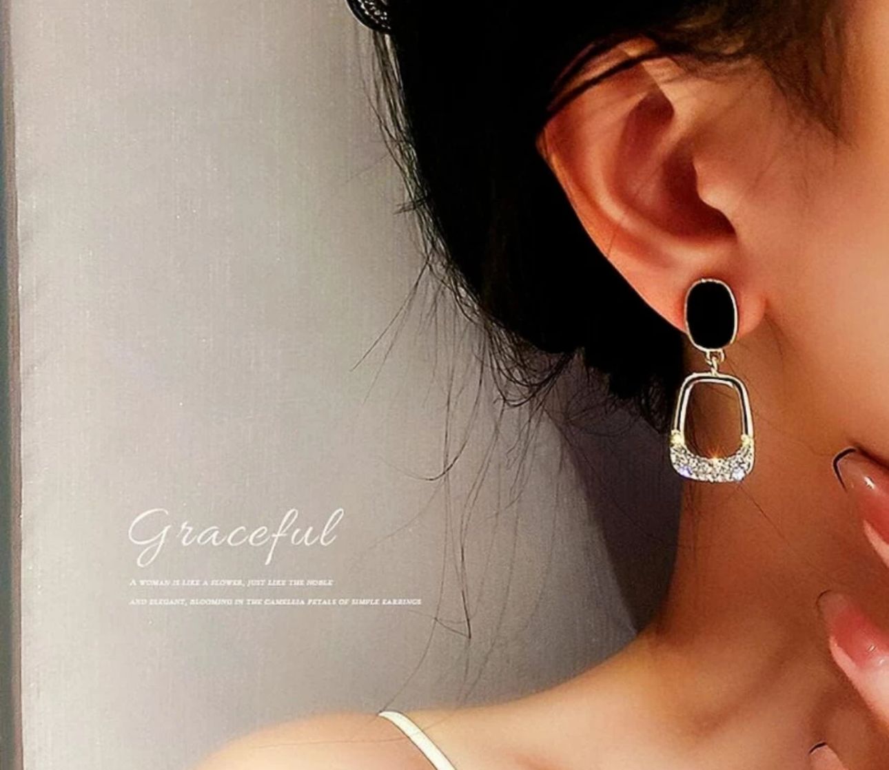 Black Drop Earrings - KE150