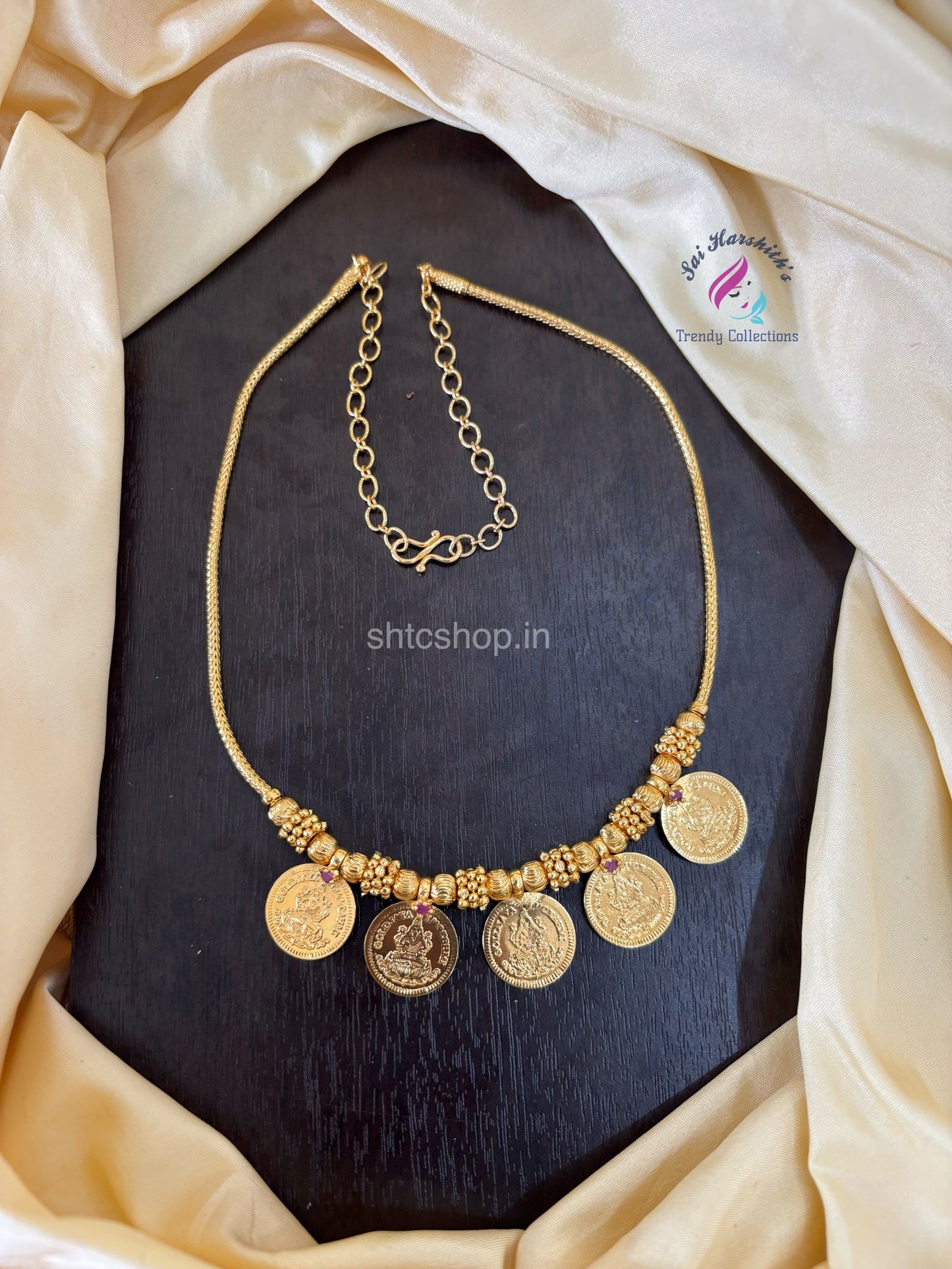 Kerala Style Gold Finish Kasu / Coin Necklace - SHTC1518