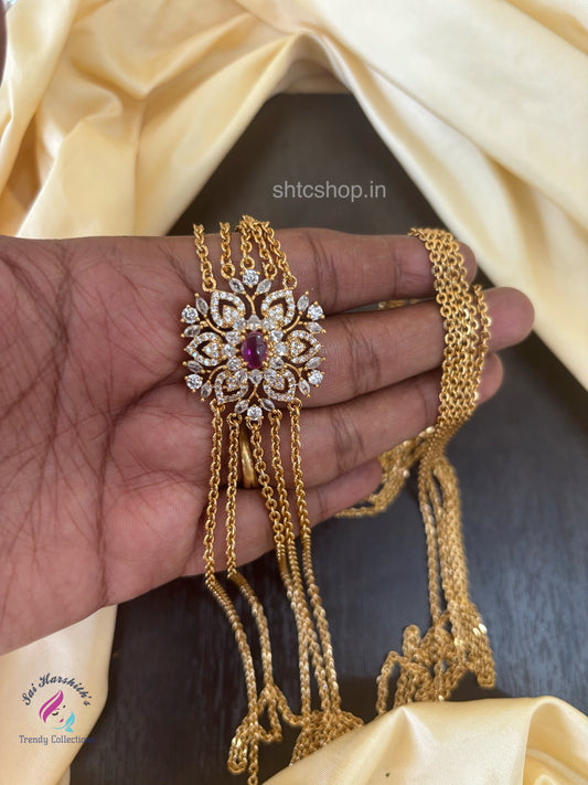 30 inches 5 Layer Mugappu chain with Kempu Stone - SHTC1521