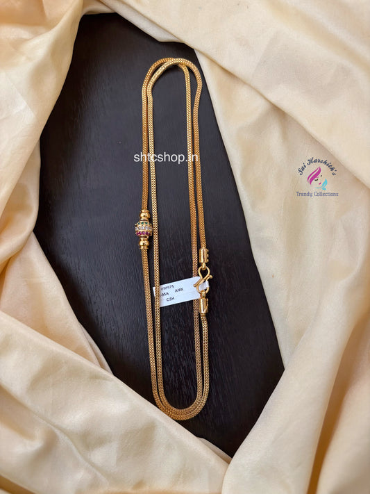 30 inches 1 gm gold Polished Mugappu Chain (Multicolor) - SHTC1552