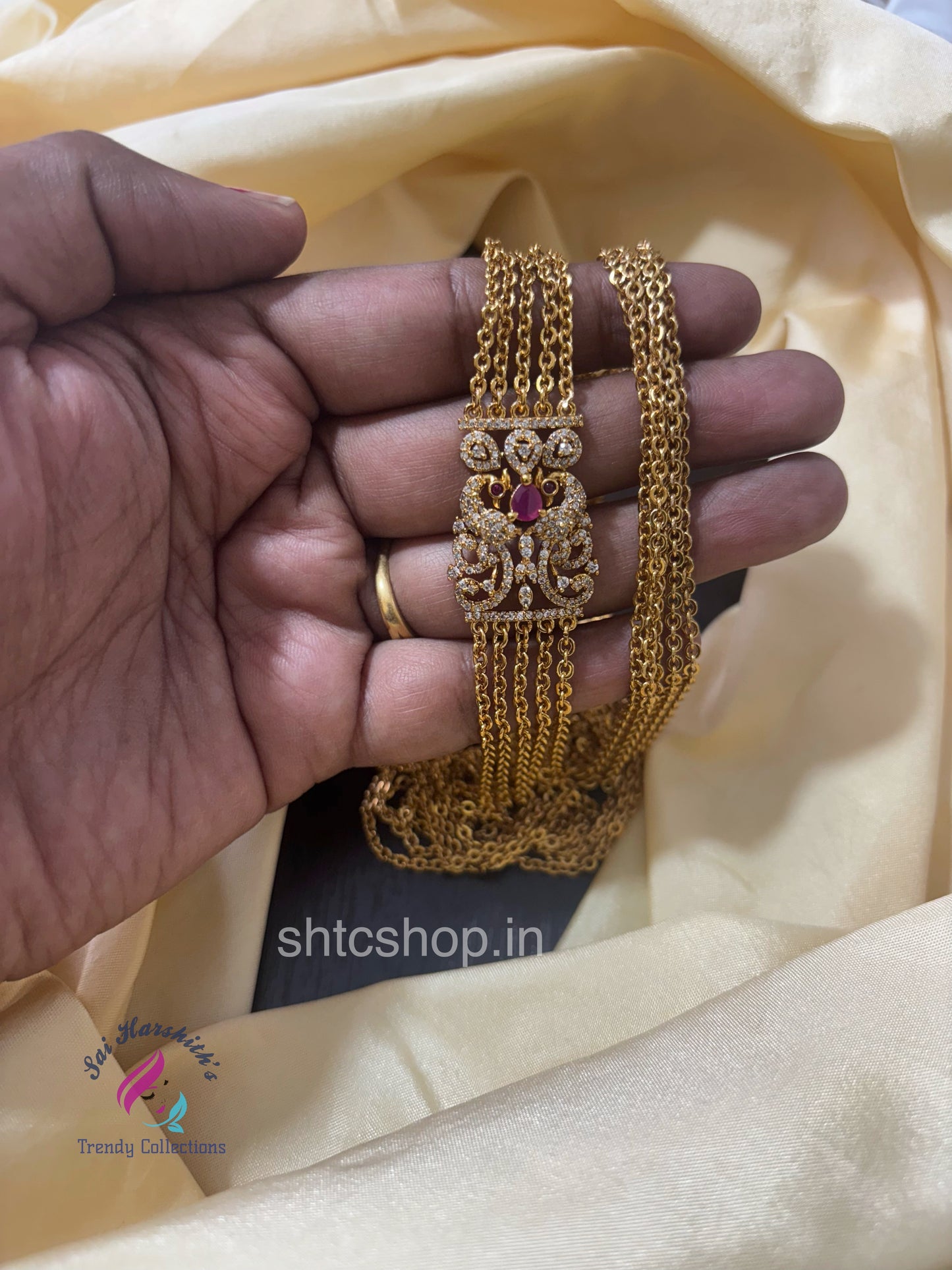 30 inches 5 Layer Matte Finish Mugappu Chain - SHTC1565