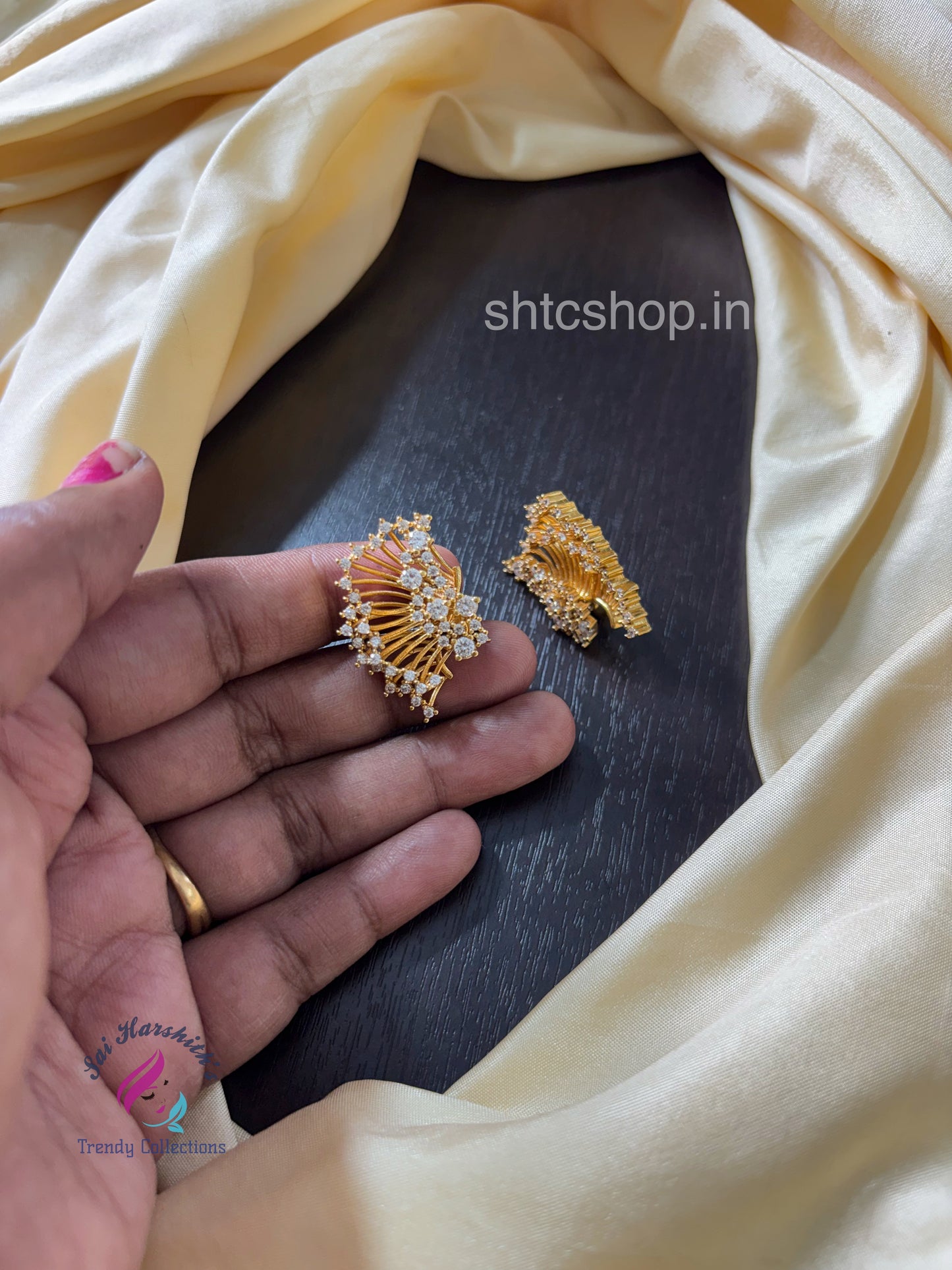 3 in 1 earrings Korean style infused matte finish earrings - SHTC1578