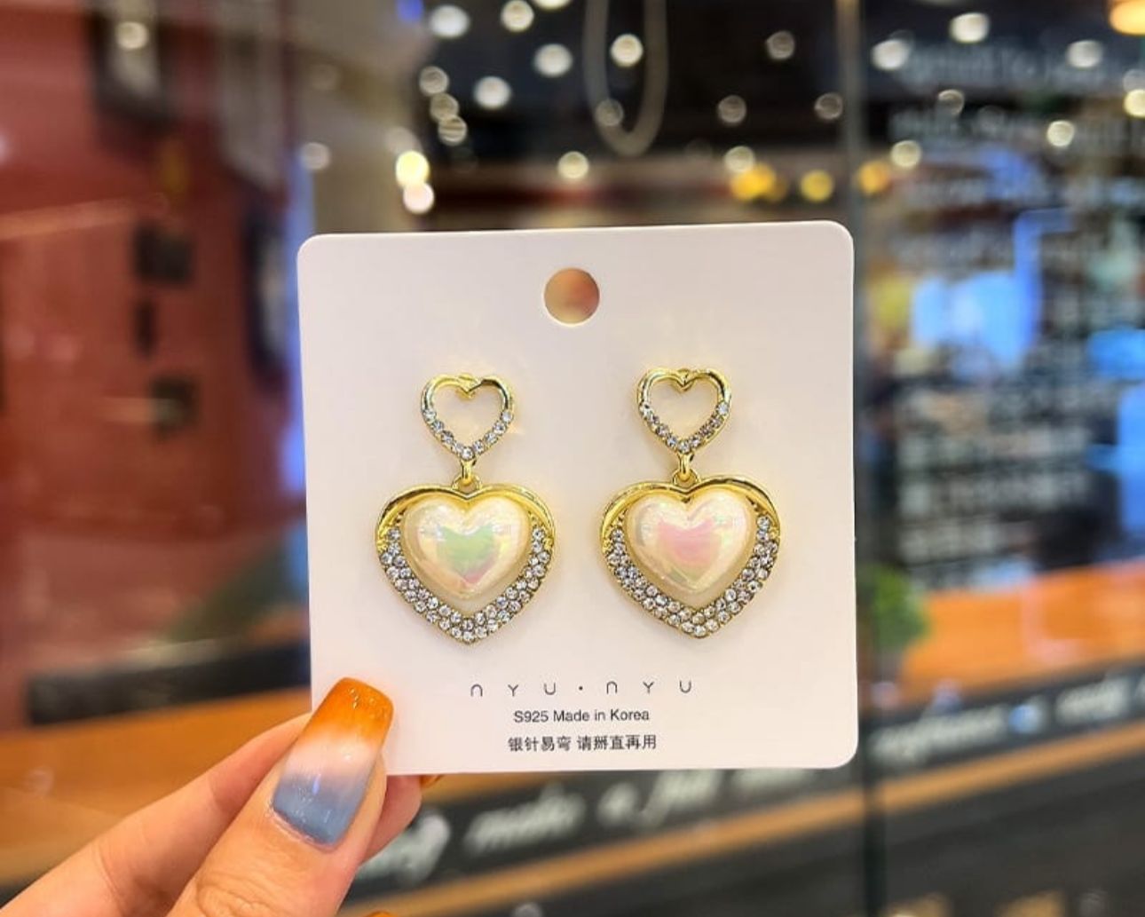 Classic Heart Dangle Earrings - KE157