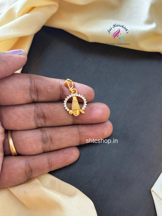 Cute 1gm gold polished venkatachalapathi Face with AD Stones - SHTC1584