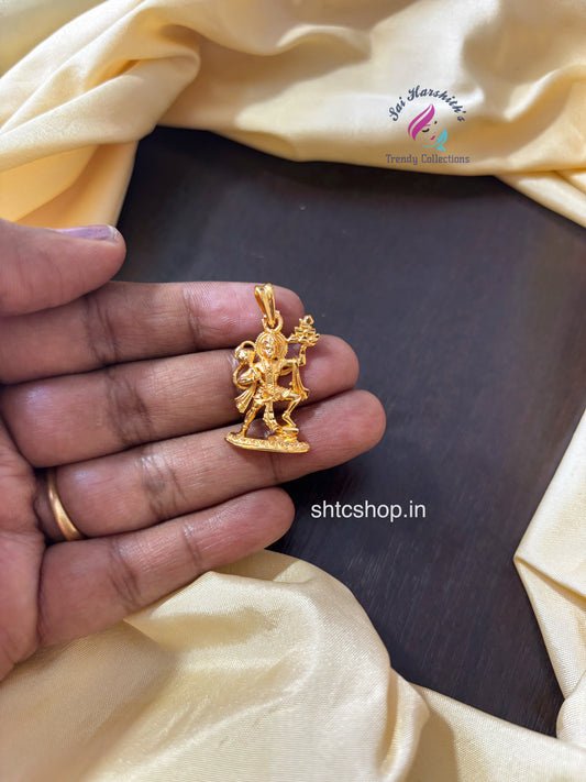1gm gold polished Hanuman pendant - SHTC1585
