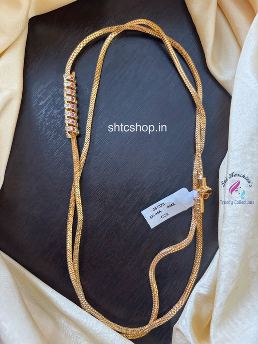 30 Inches 1 gm Gold Polished 360 degree Mugappu Chain  (Multicolor) - SHTC1605
