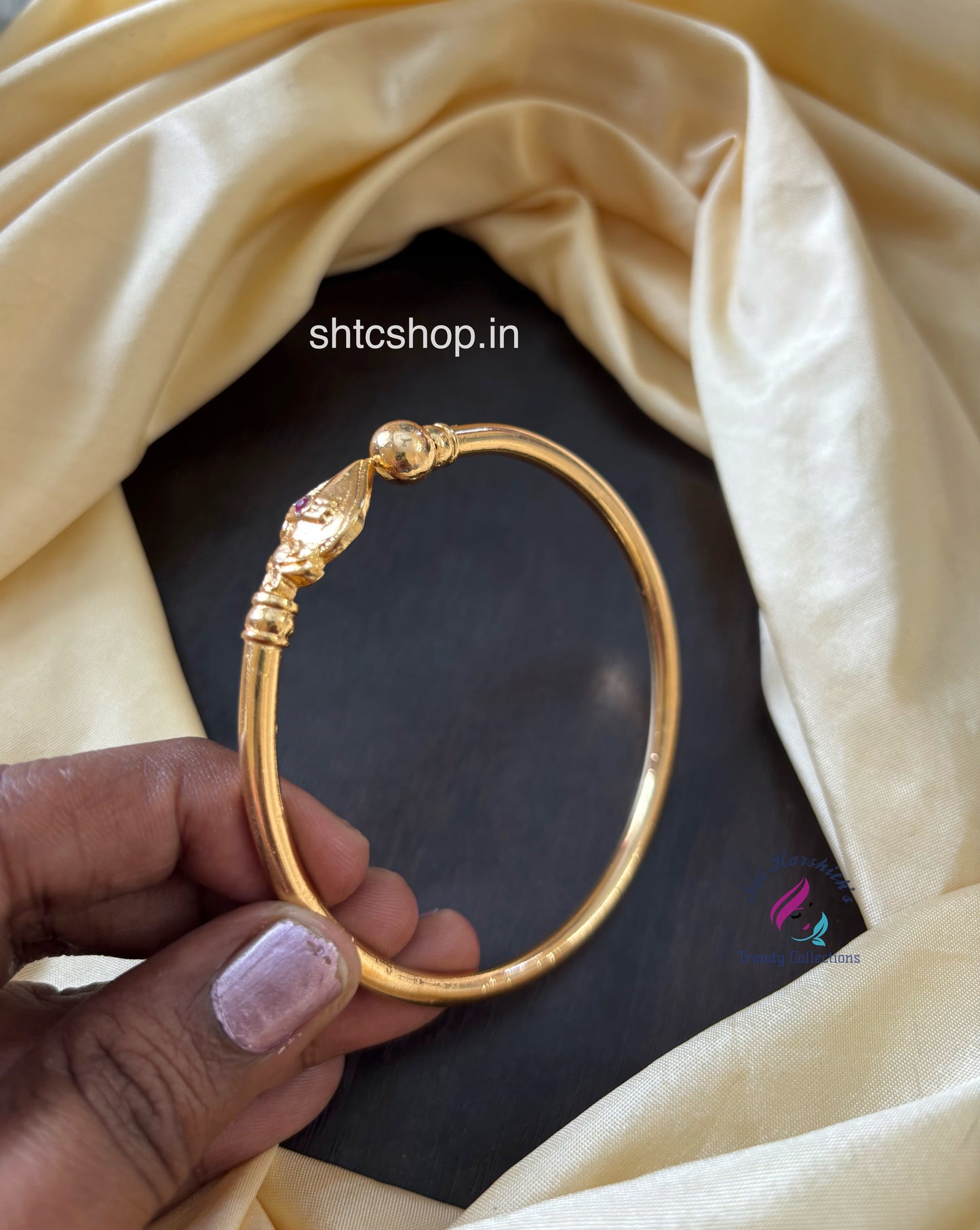Impon / Five Metal Kada Bangle or Kaapu (Openable ) with Vel for Men and Women - SHTC1619