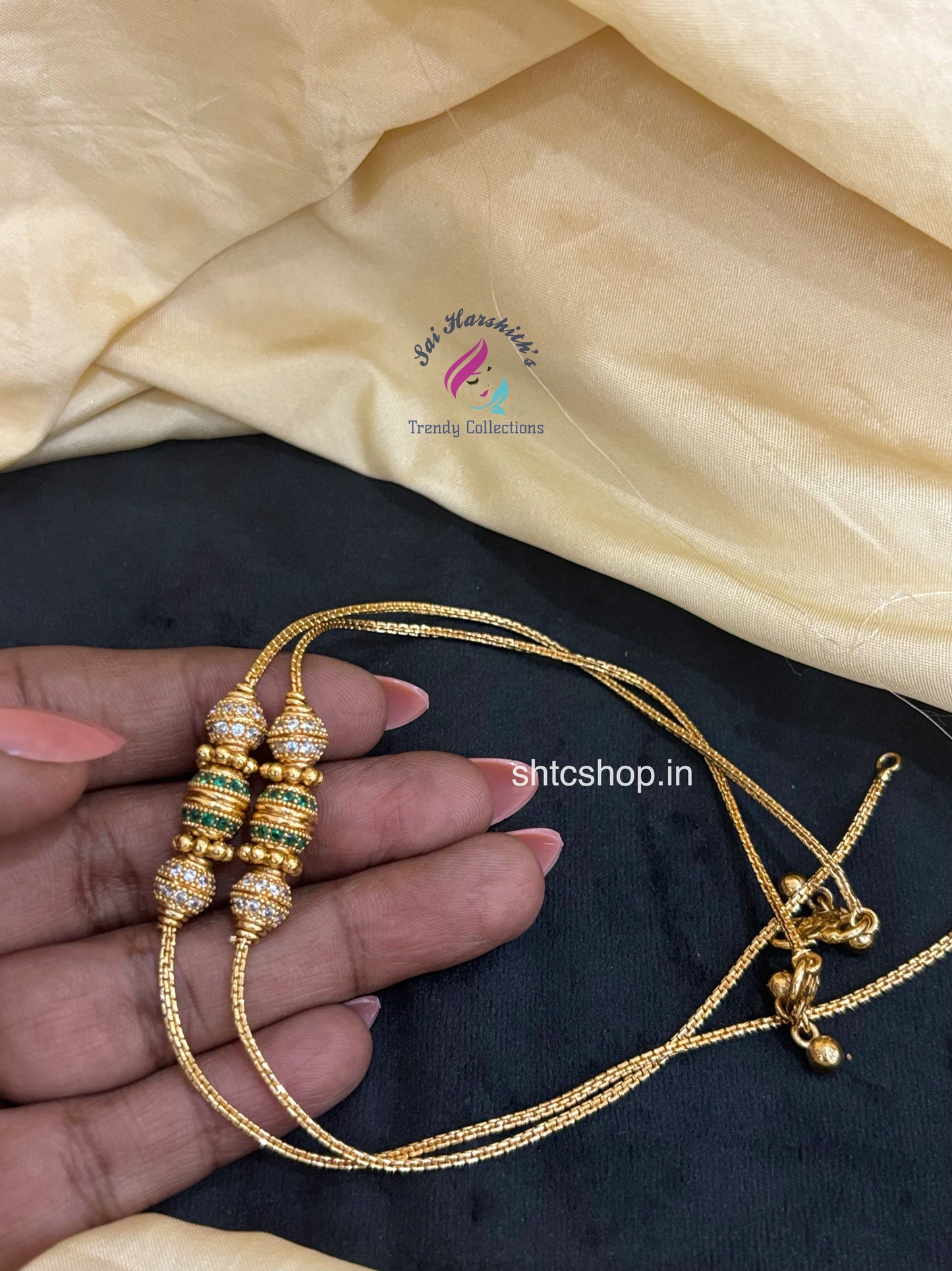 Matte Finish AD Stone Anklets (Green) - SHTC1628