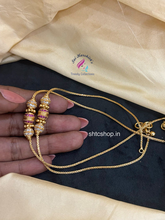 Matte Finish AD Stone Anklets (Pink) - SHTC1629