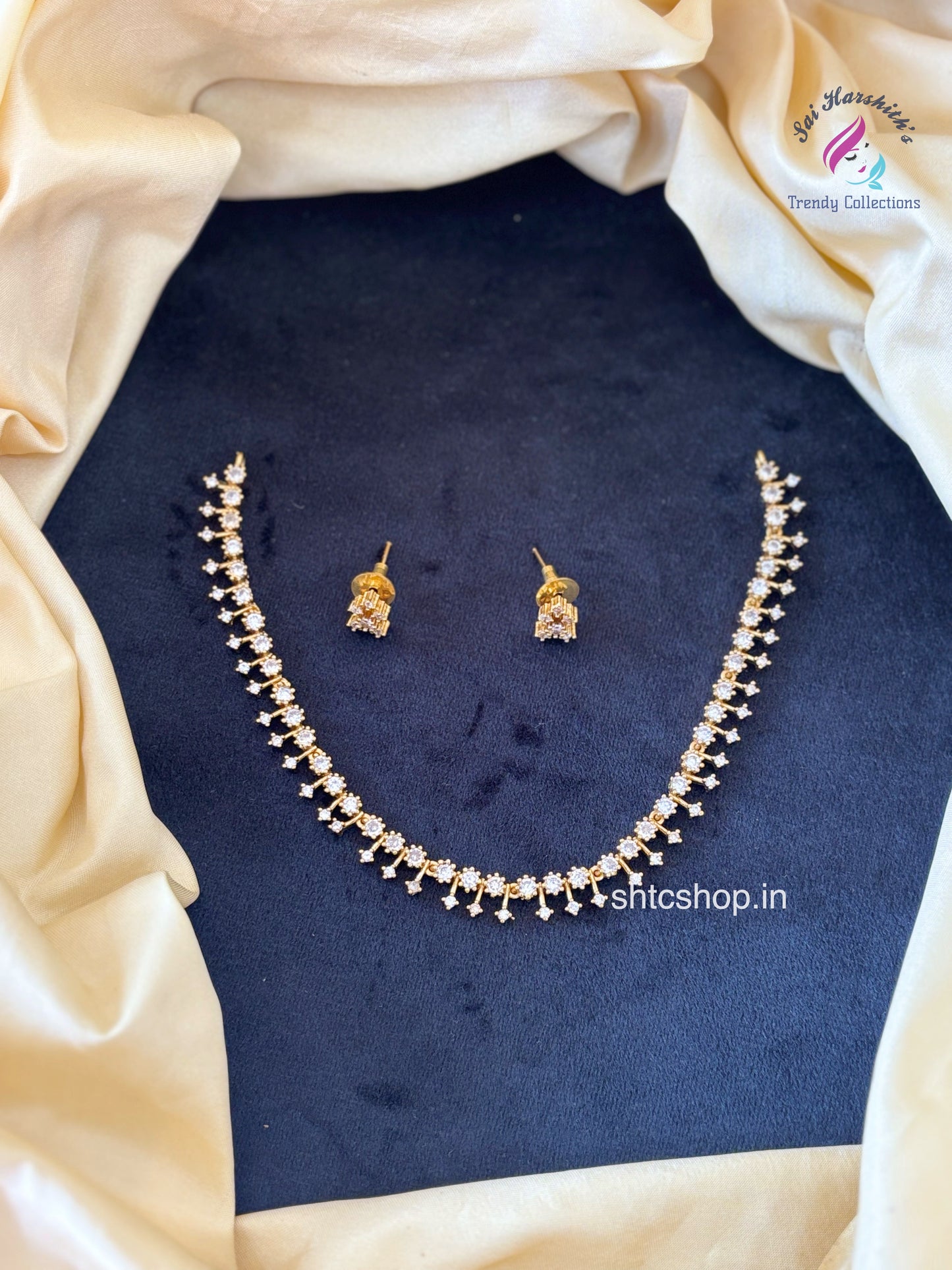 Cute Matte Finish AD Stone Necklace - SHTC1631