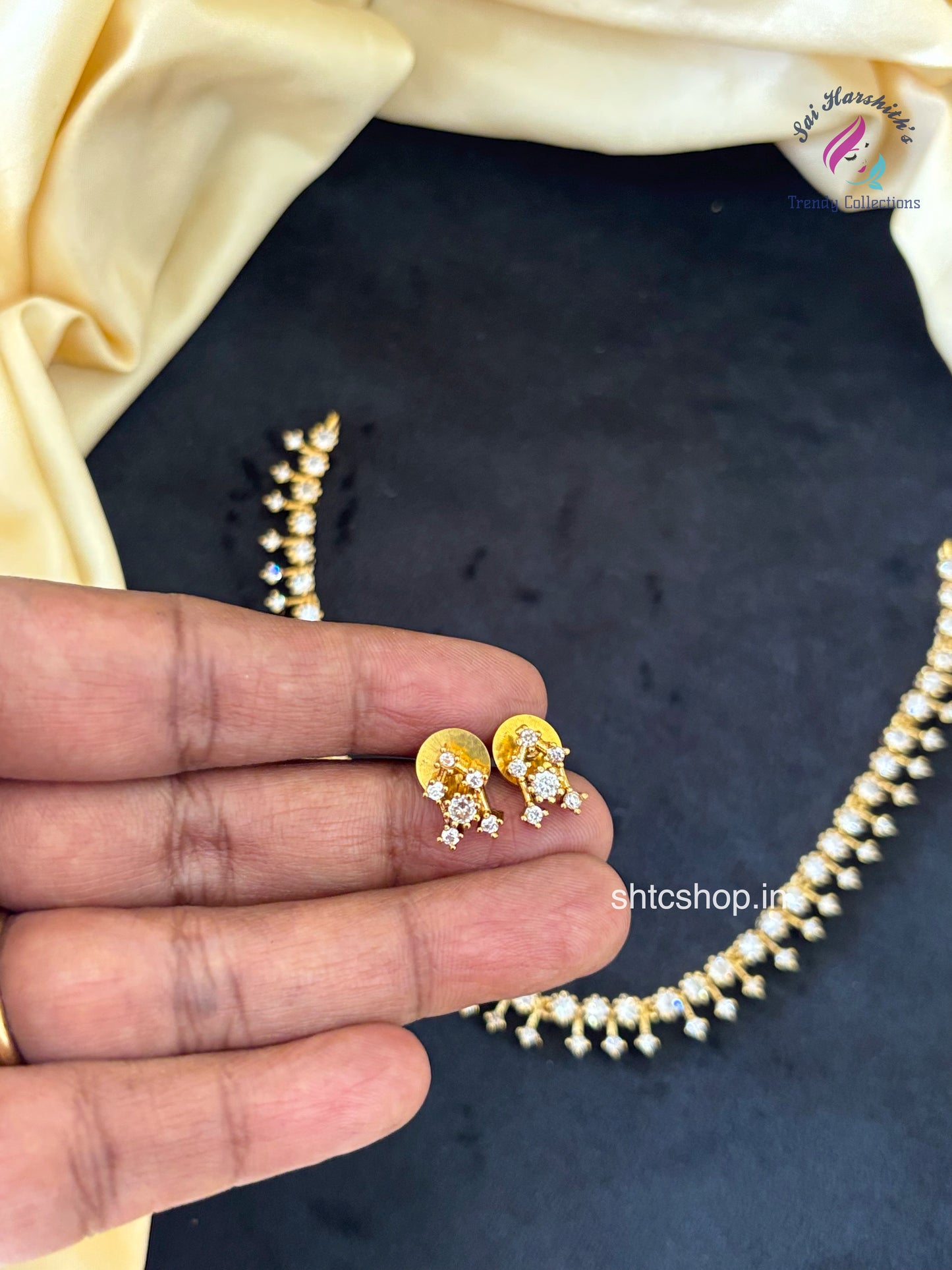 Cute Matte Finish AD Stone Necklace - SHTC1631