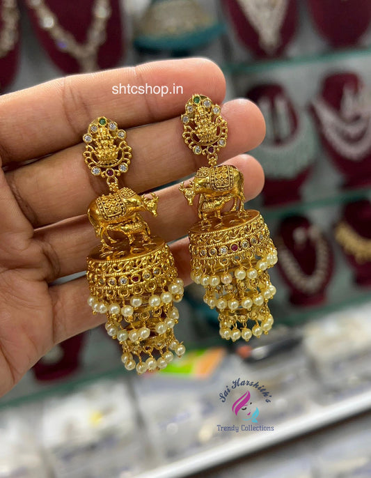 Matte Finish New 3 layer Jumka with Gomathamatha design - SHTC1634