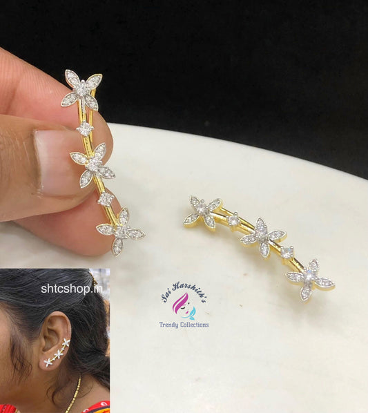 Celebrity Style Fusion Of Traditional and Modern AD Stone Ear Cuff - SHTC1641