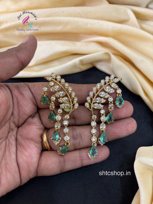 Trending Victorian Finish Diamond look alike Ear Cuff Earrings - SHTC1654