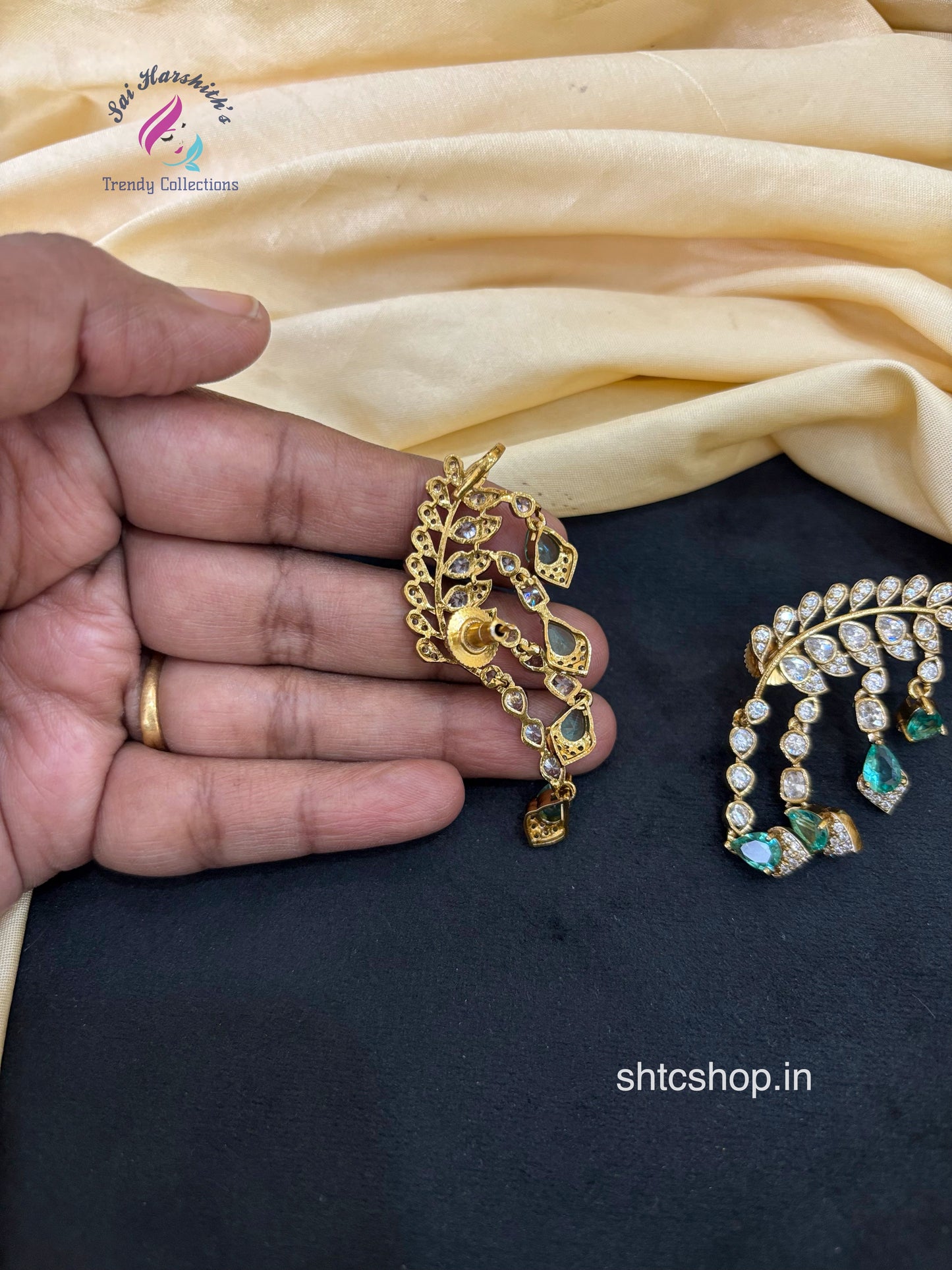 Trending Victorian Finish Diamond look alike Ear Cuff Earrings - SHTC1654