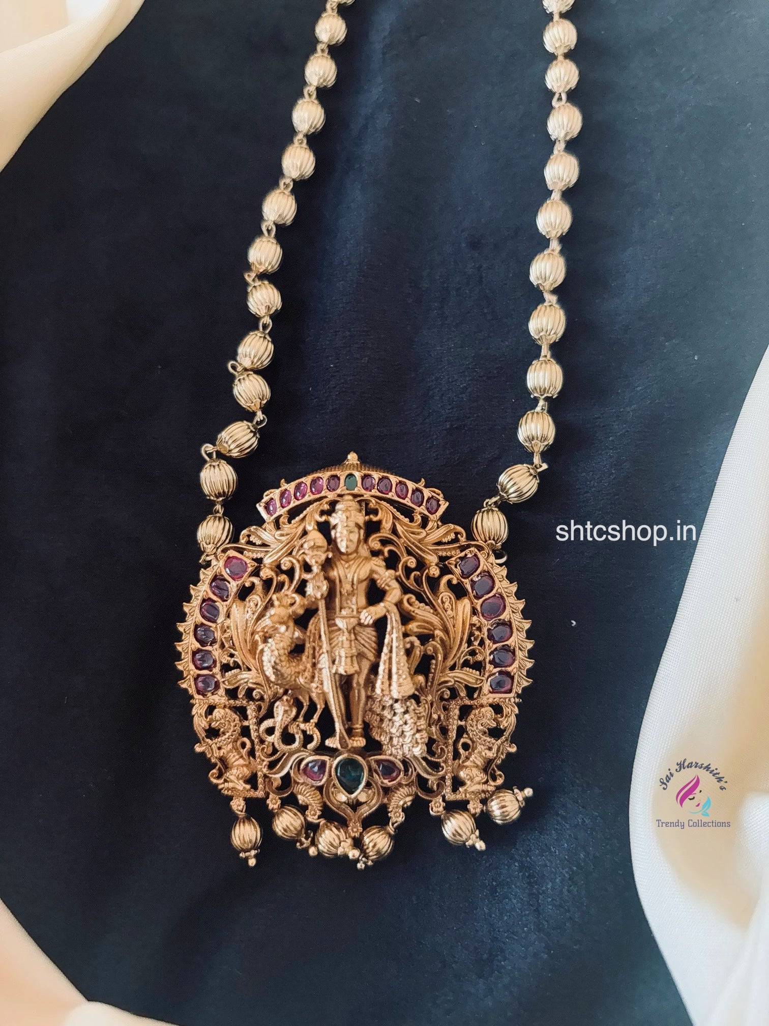 Matte Finish God Murugar / Karthikeya Pendant with Ball Chain - SHTC1663