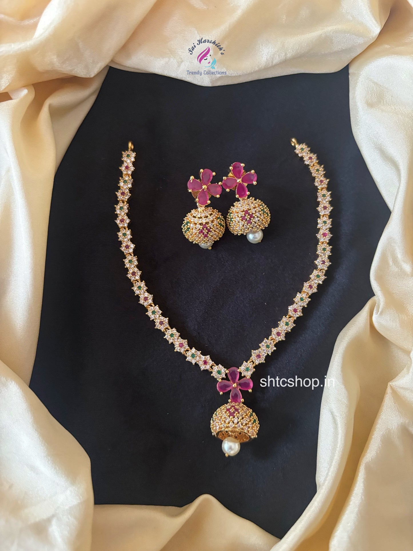 Trending AD Stone Necklace set - SHTC1668
