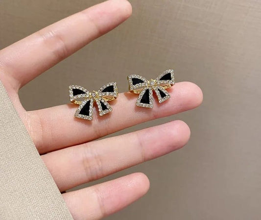 Rhinestone Bow earrings - KE166