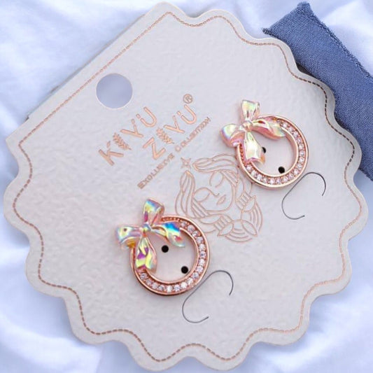 Rose gold plated Kiyu Ziyu Korean earrings - KE170