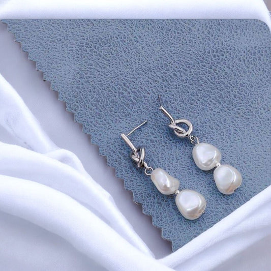 Silver plated Kiyu Ziyu Korean earrings - KE173