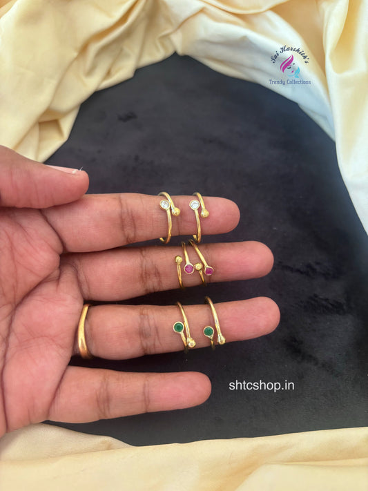 Impon / Five Metal Metti / Toe Rings with AD Stones - SHTC1750