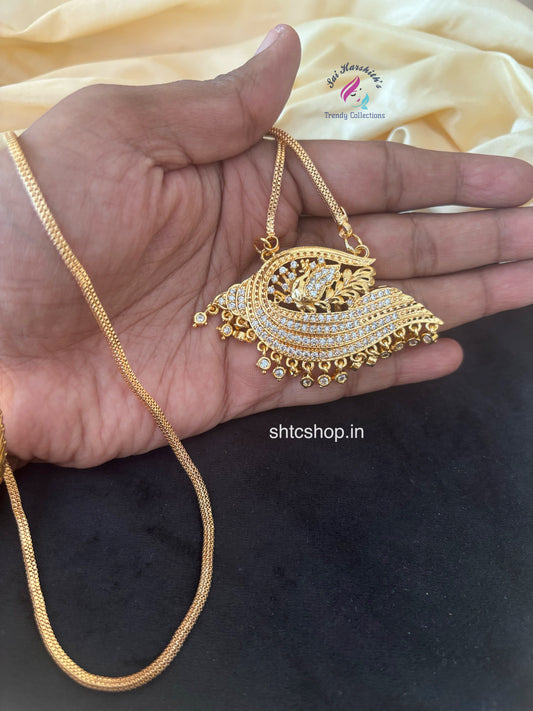 Traditional Impon / Five Metal Pendant with 24 Inches Micro polished chain - SHTC1756