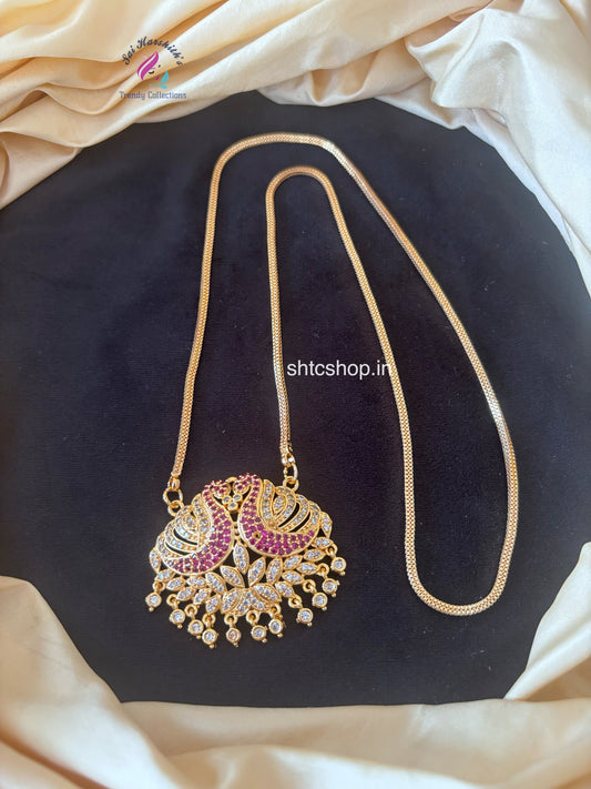 Traditional Impon / Five Metal Pendant with 24 Inches Micro polished chain - SHTC1757