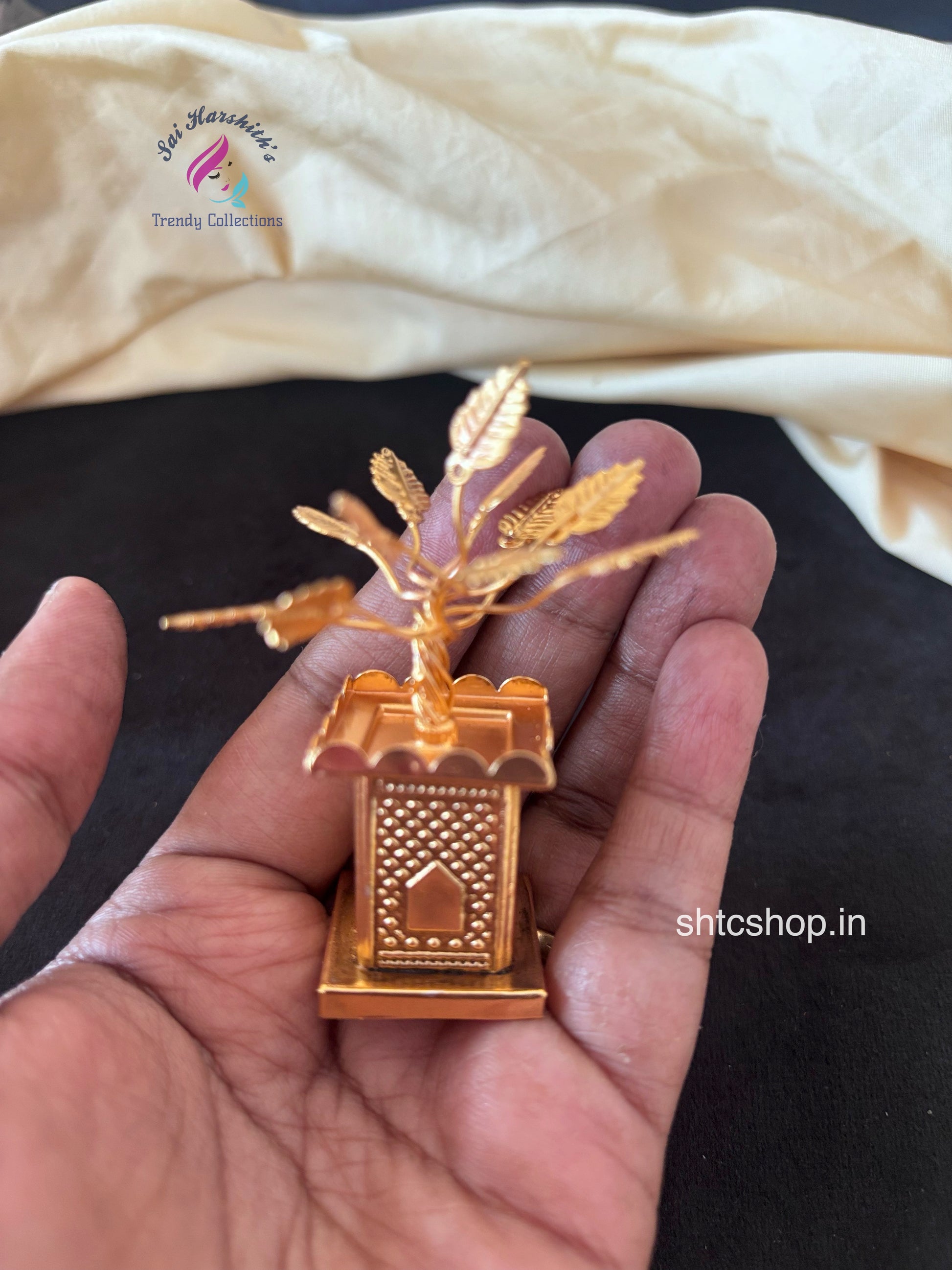 Brass & Copper mixed Tulasi Plant - SHTC1762