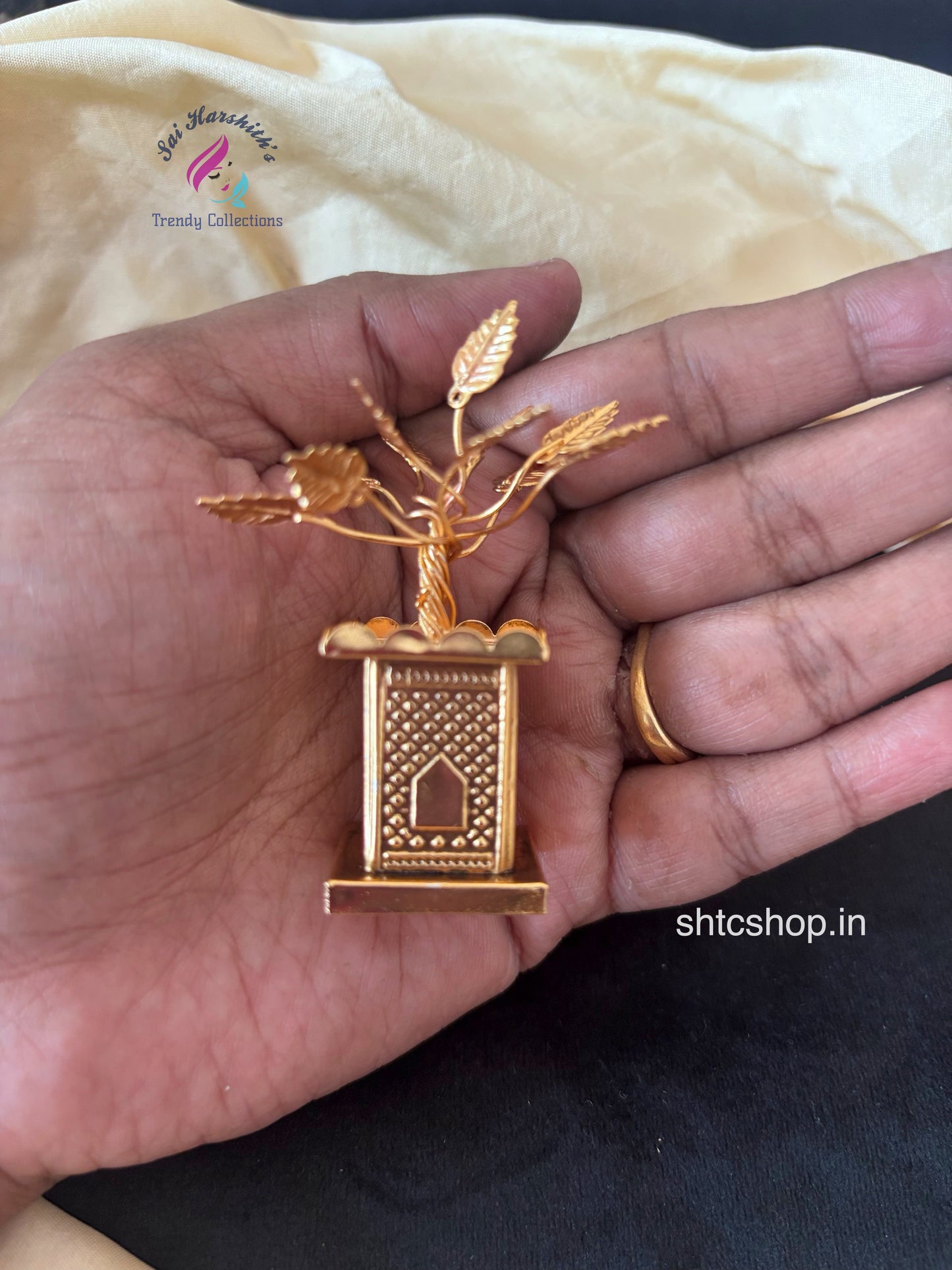 Brass & Copper mixed Tulasi Plant - SHTC1762