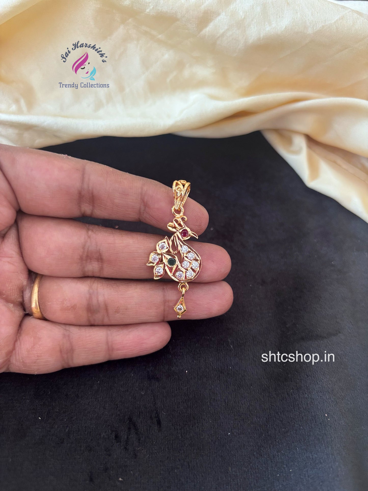 Impon AD Stone Peacock Pendant - SHTC1764