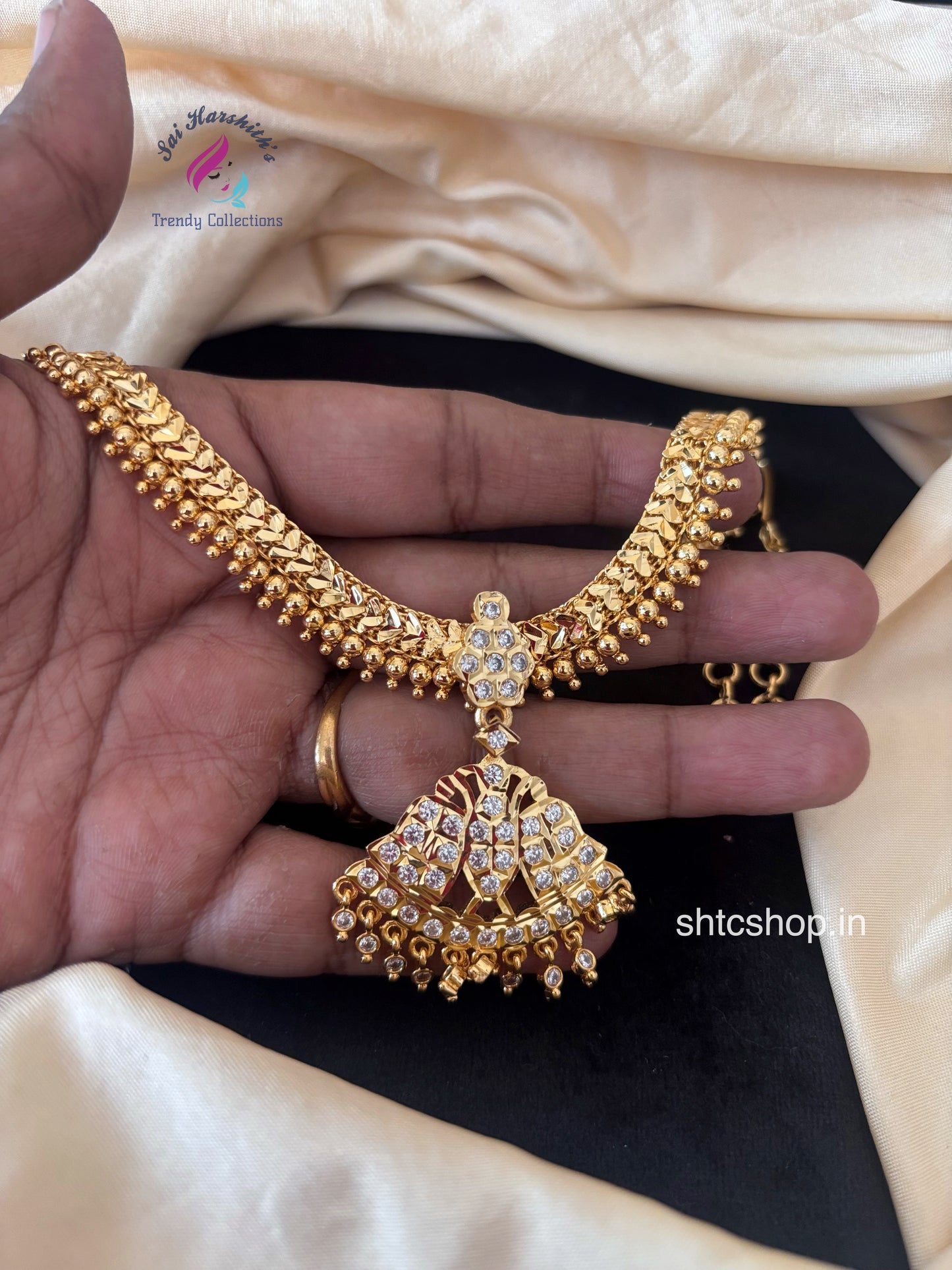 Impon/Five metal Attigai with AD stones - SHTC1770