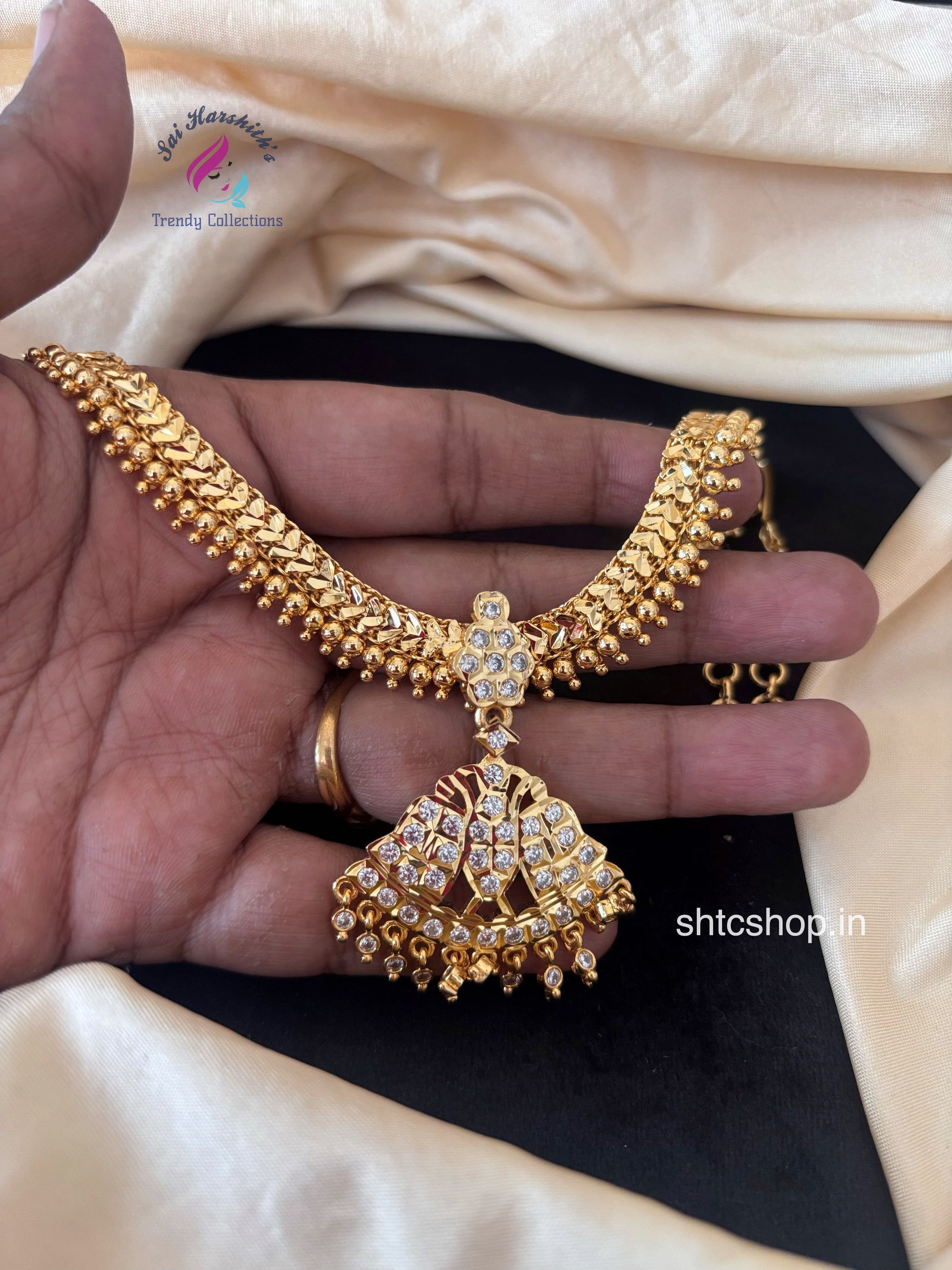 Impon/Five metal Attigai with AD stones - SHTC1770