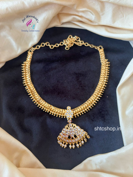 Impon/Five metal Attigai with AD stones - SHTC1770