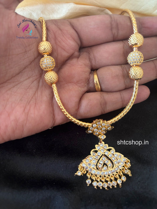 Impon/Five metal Attigai with AD stones - SHTC1771