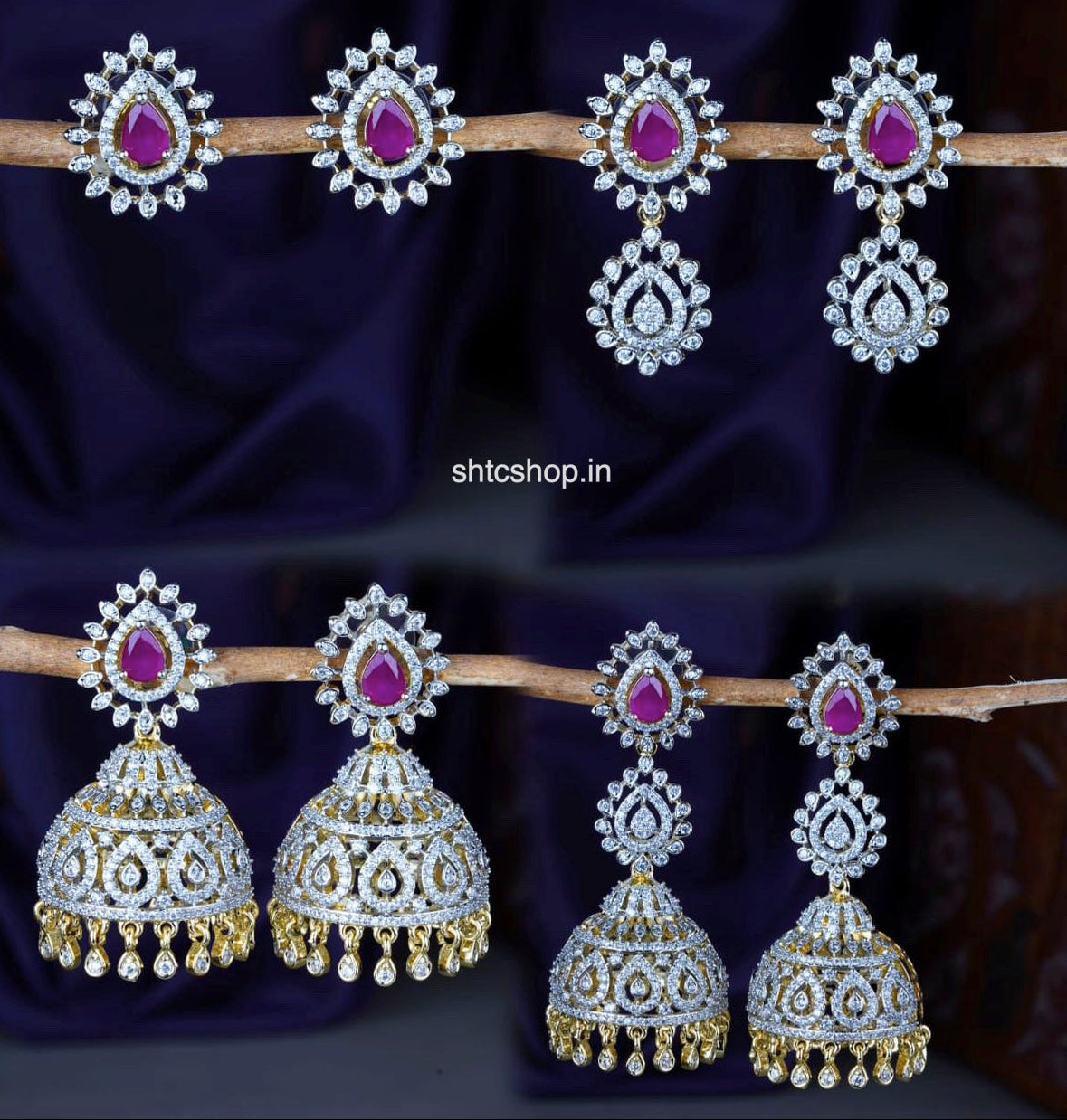 4 in 1 AD Stone Earrings - SHTC1807
