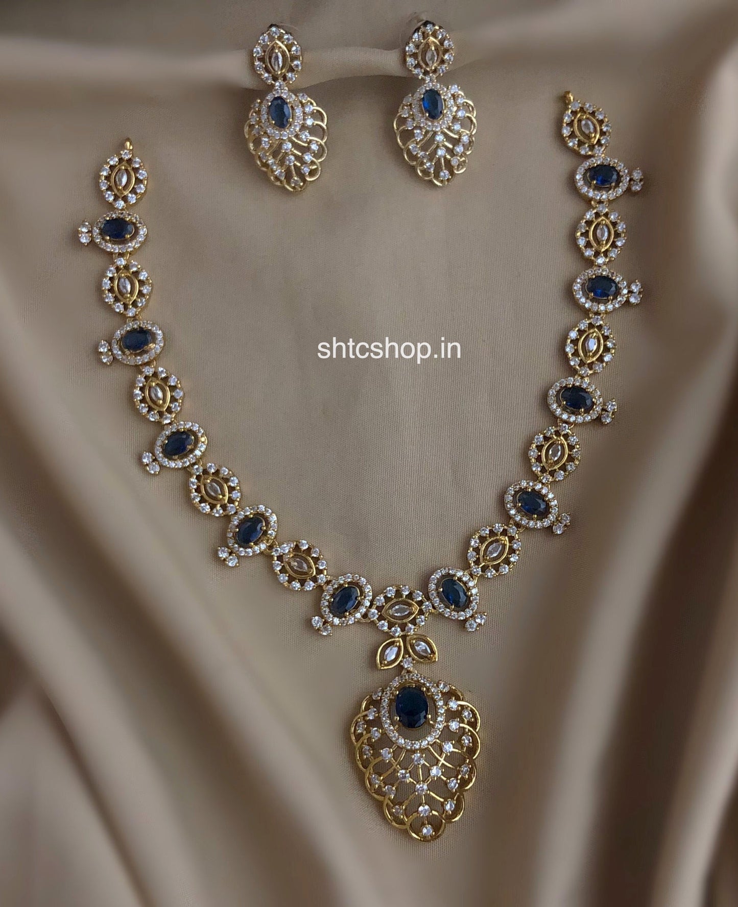 AD Stone Matte Finish Necklace sets - SHTC1808