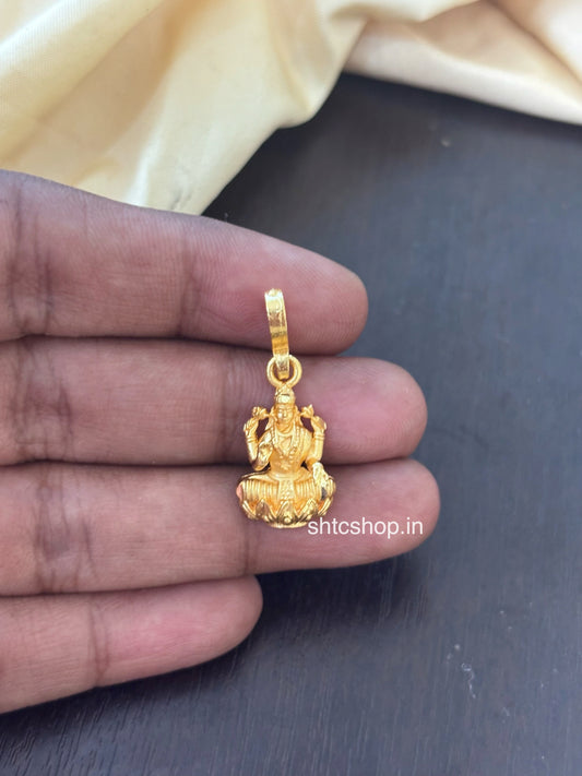 1 Gm Gold Polished Mahalakshmi Pendant - SHTC1814
