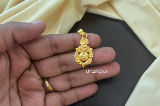 1 Gm Gold Polished Ganesha Pendant - SHTC1819