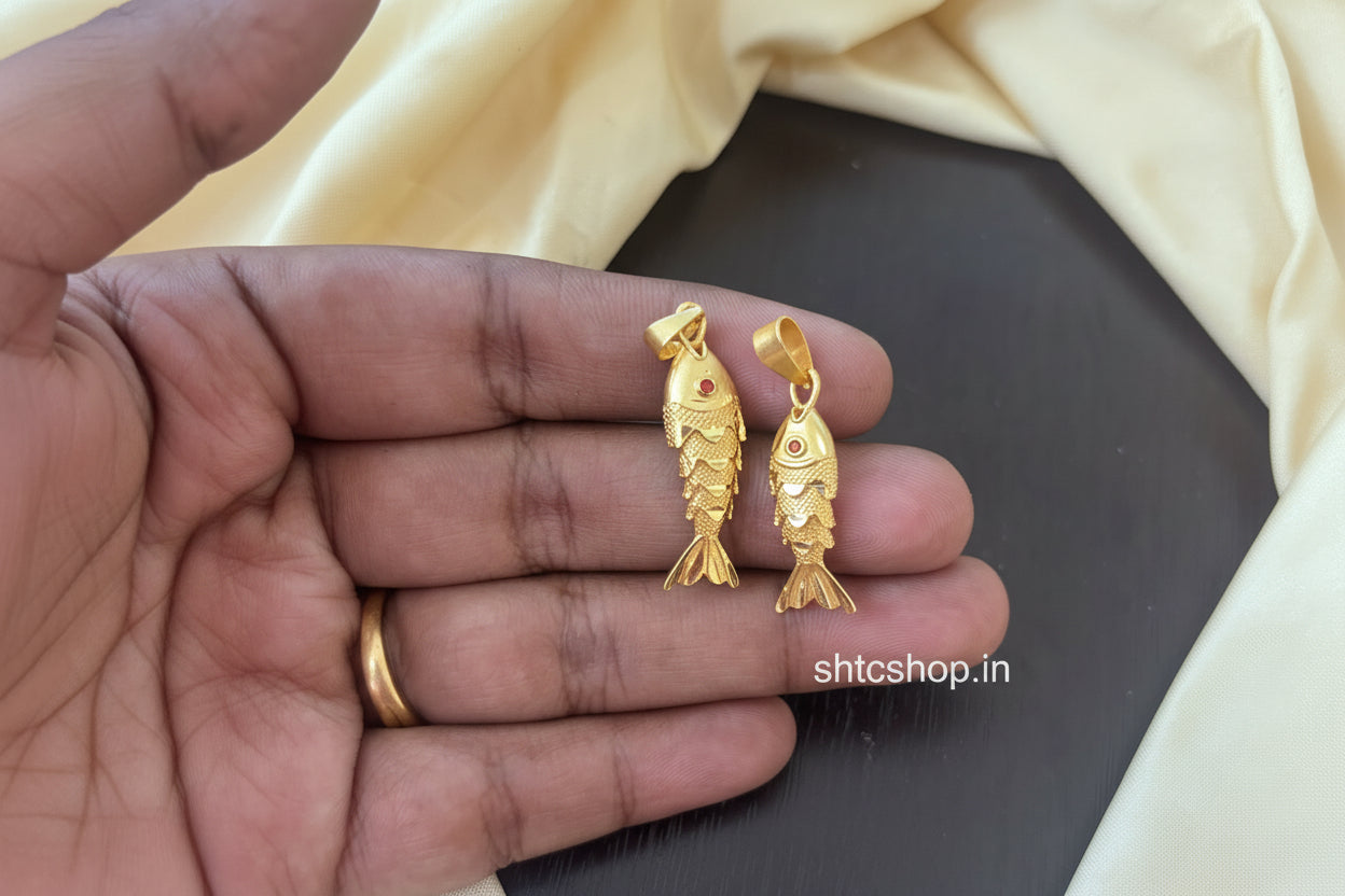 On Demand - 1 Gm Gold Polished Fish Pendant - SHTC1826