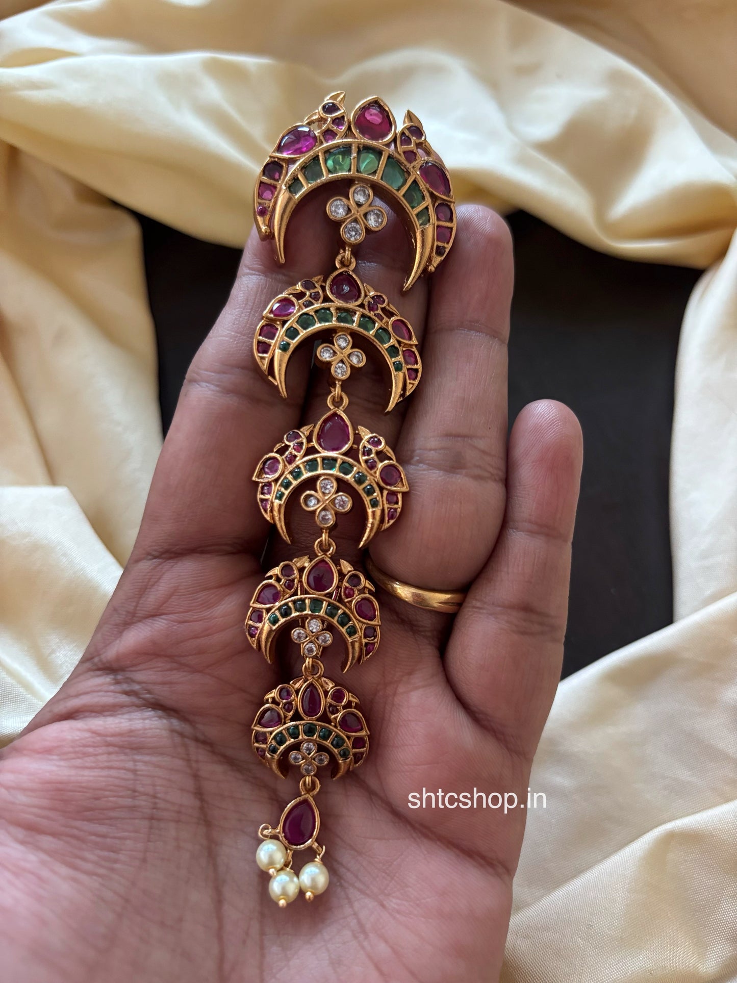 Short Jadabilla with Kempu Stones - SHTC1829