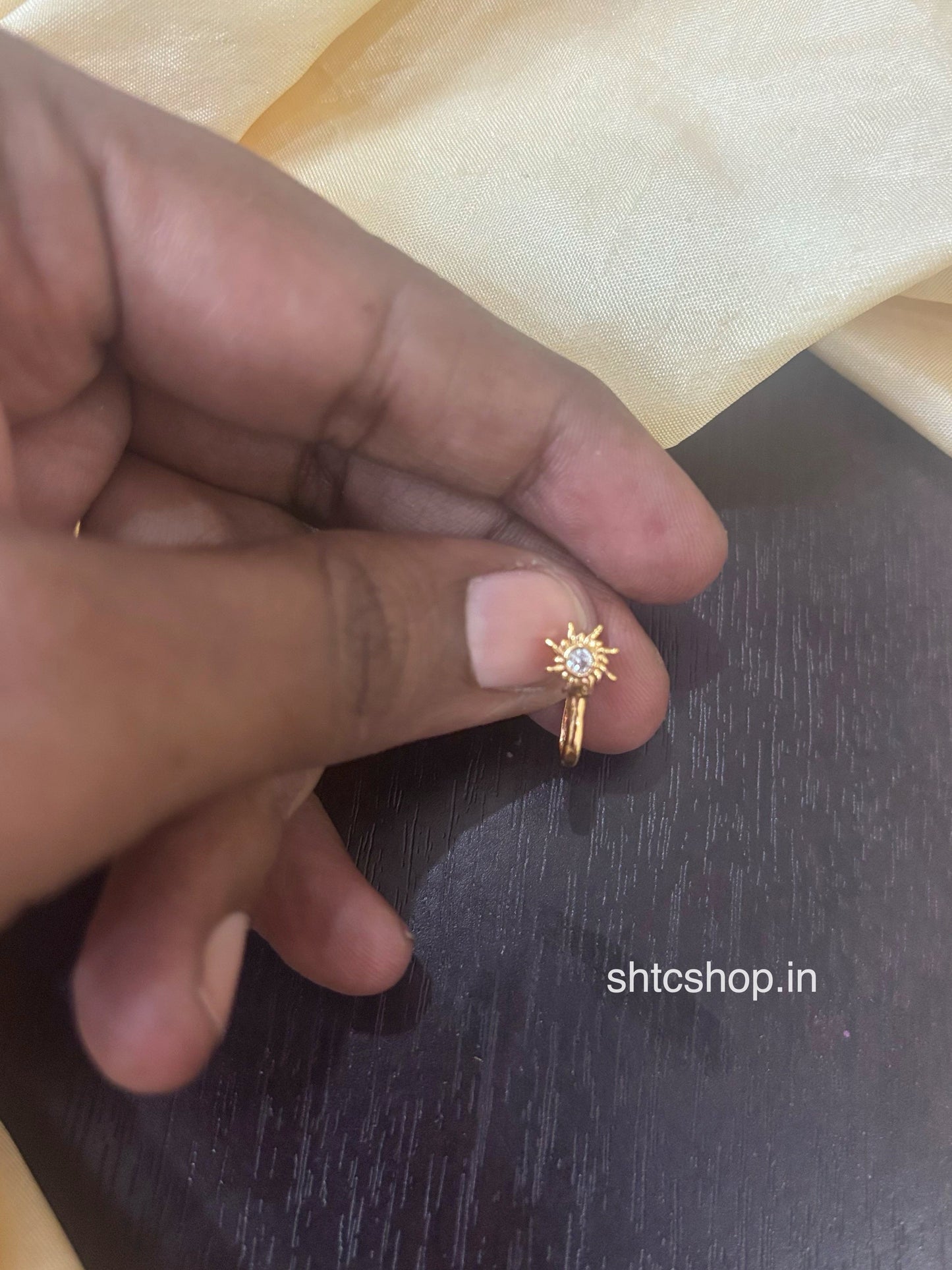Diamond look alike Impon / Five Metal Nose Pin - SHTC1837