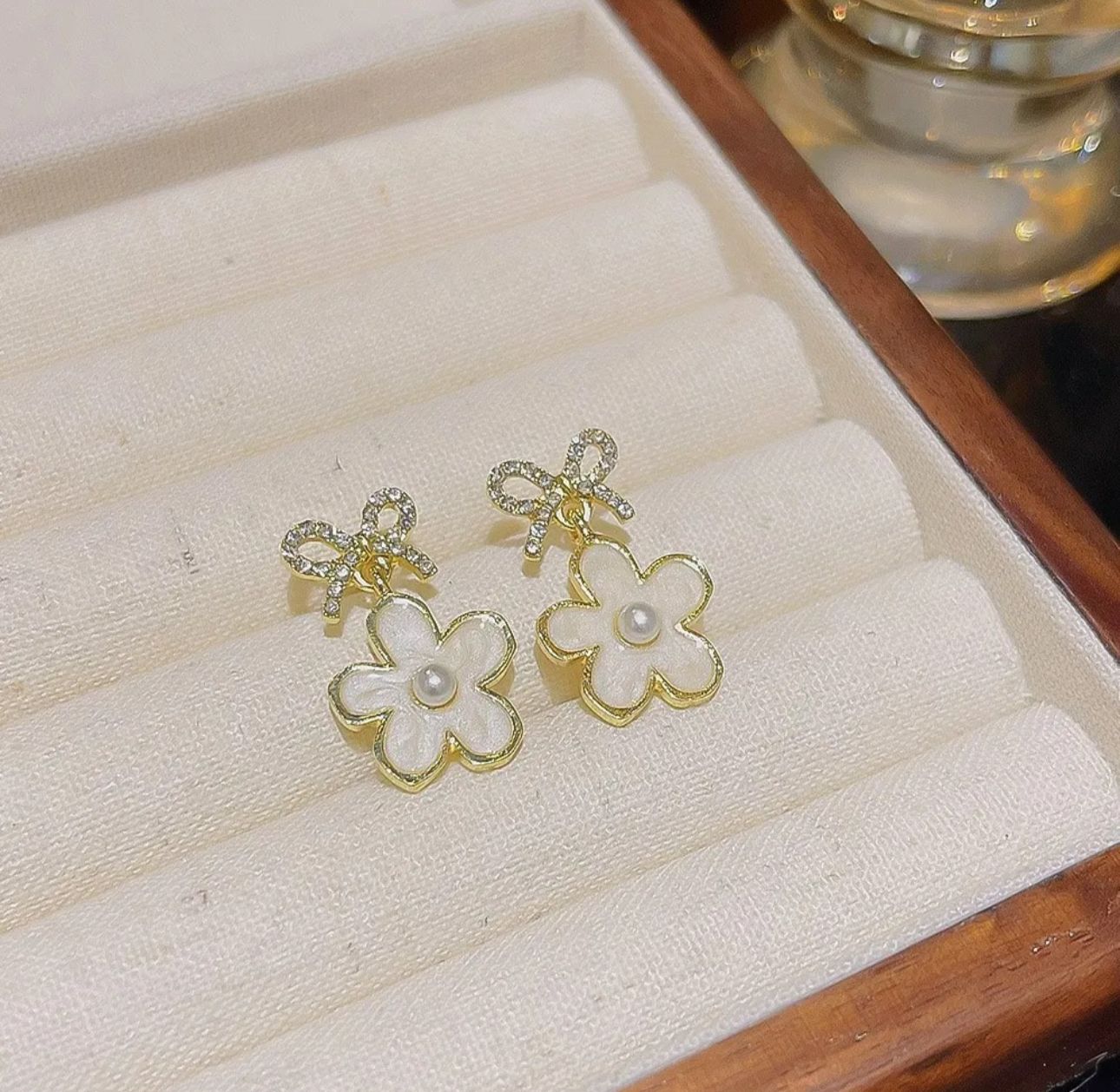 Bow & Flower earrings - KE183