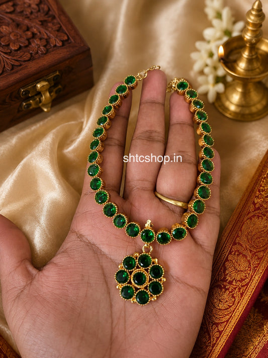 Premium Stone Temple Jewellery Collection | Emerald, Ruby & Sapphire Inspired Designs - SHTC1848