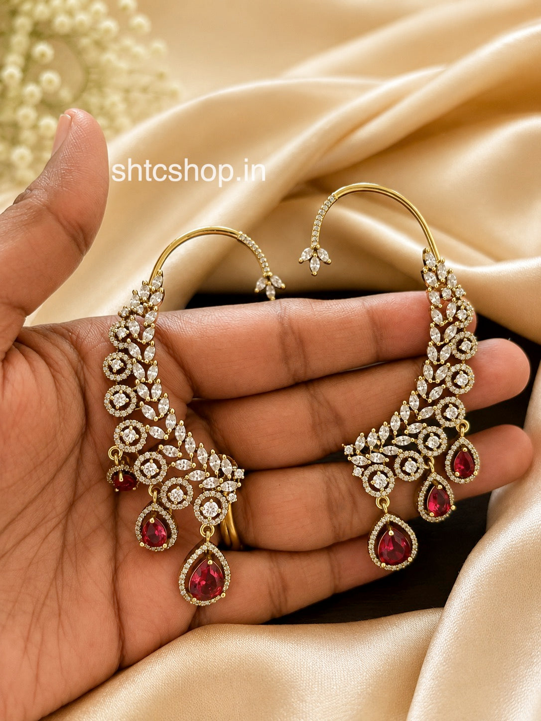 Matte Finish Ear Cuffs – Ruby / Emerald Green / Midnight Blue Variants - SHTC1860